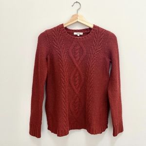 Madewell Firelight Side-Slit Cable Knit Sweater